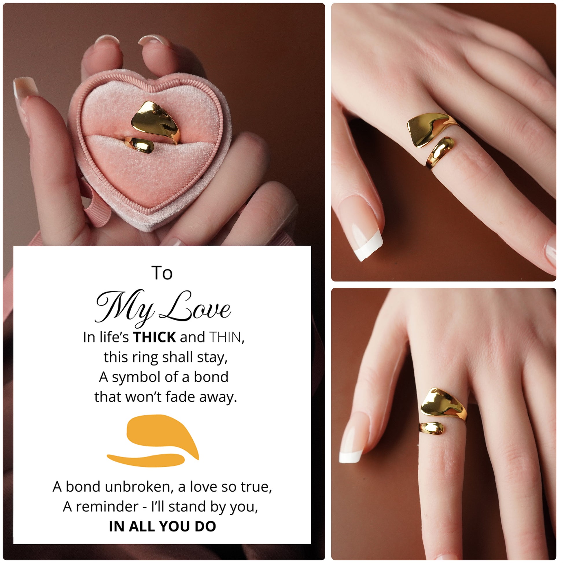 To My Love - Unbroken Bond - Through Thick and Thin Chunky Ring