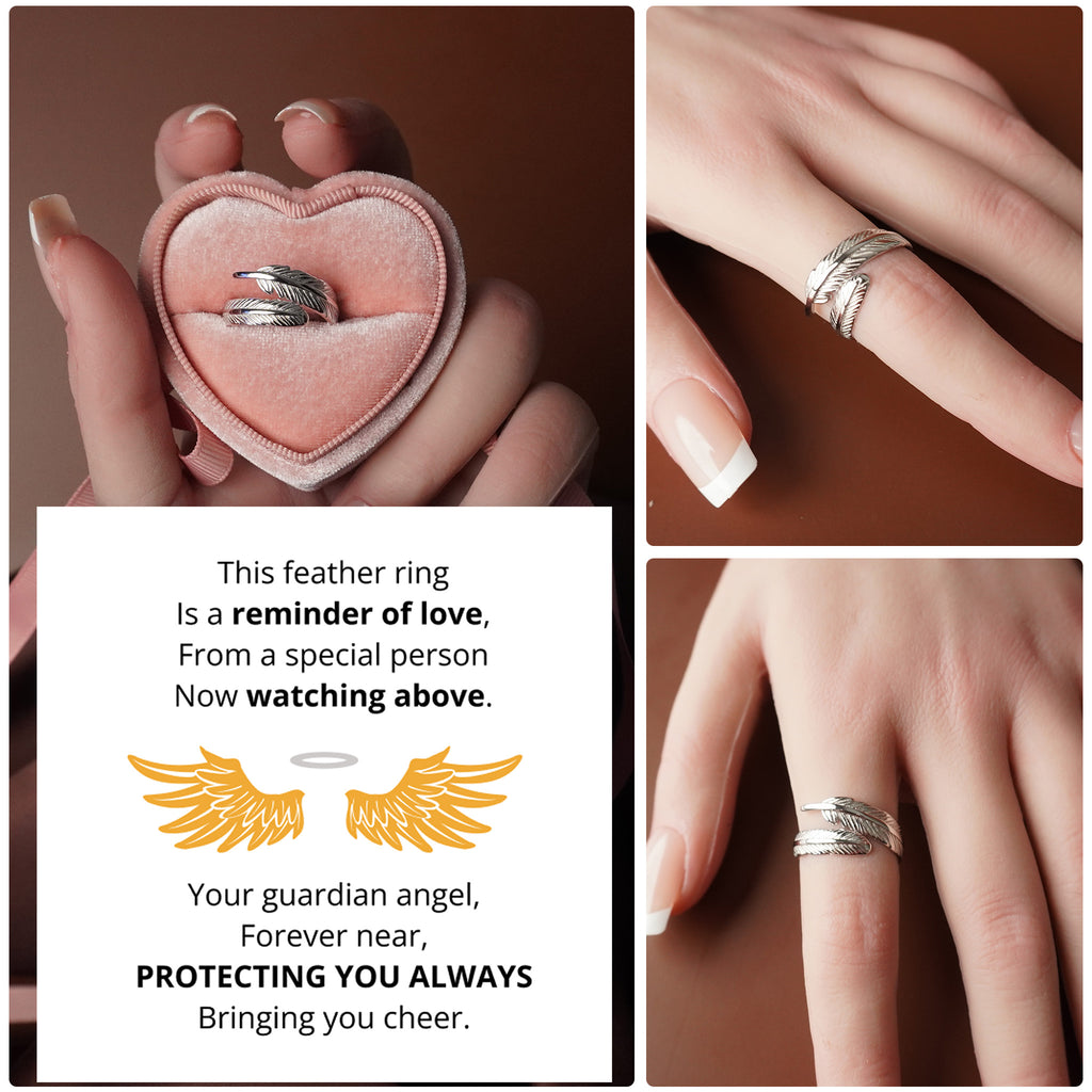 A Guardian Angel Above - Feather Ring