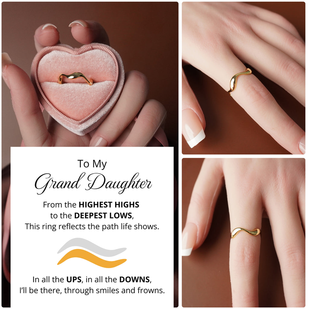 To My Grand Daughter - Waves Highest Highs and Lowest Lows Ring