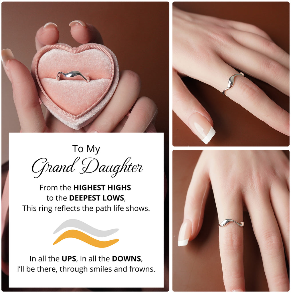 To My Grand Daughter - Waves Highest Highs and Lowest Lows Ring