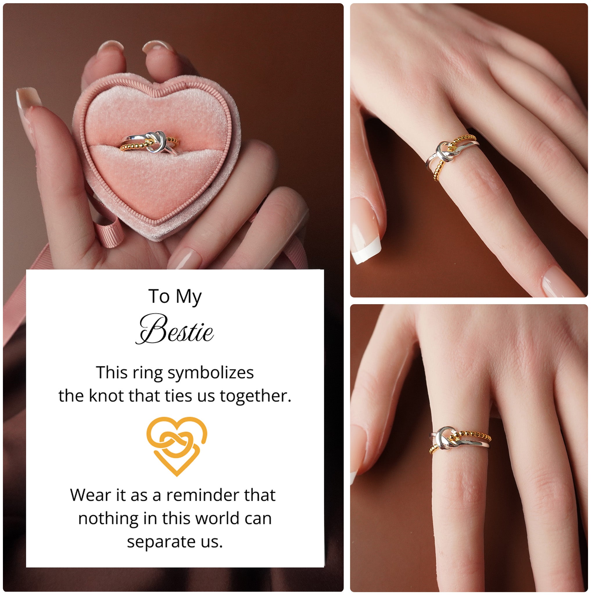 To My Best Friend - The Knot That Ties Us Together - Ring in Gold and Silver