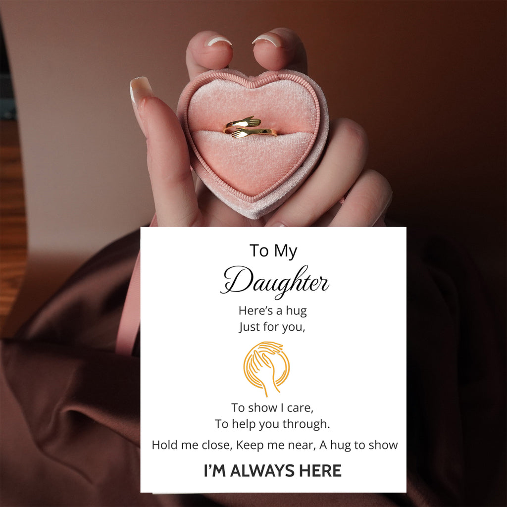 To My Daughter - Everlasting Embrace Ring in 18K Gold