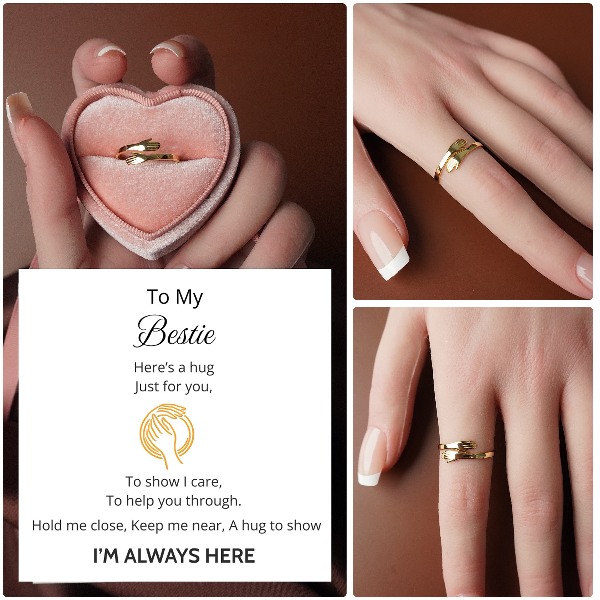 To My Best Friend - Everlasting Embrace Ring in 18K Gold