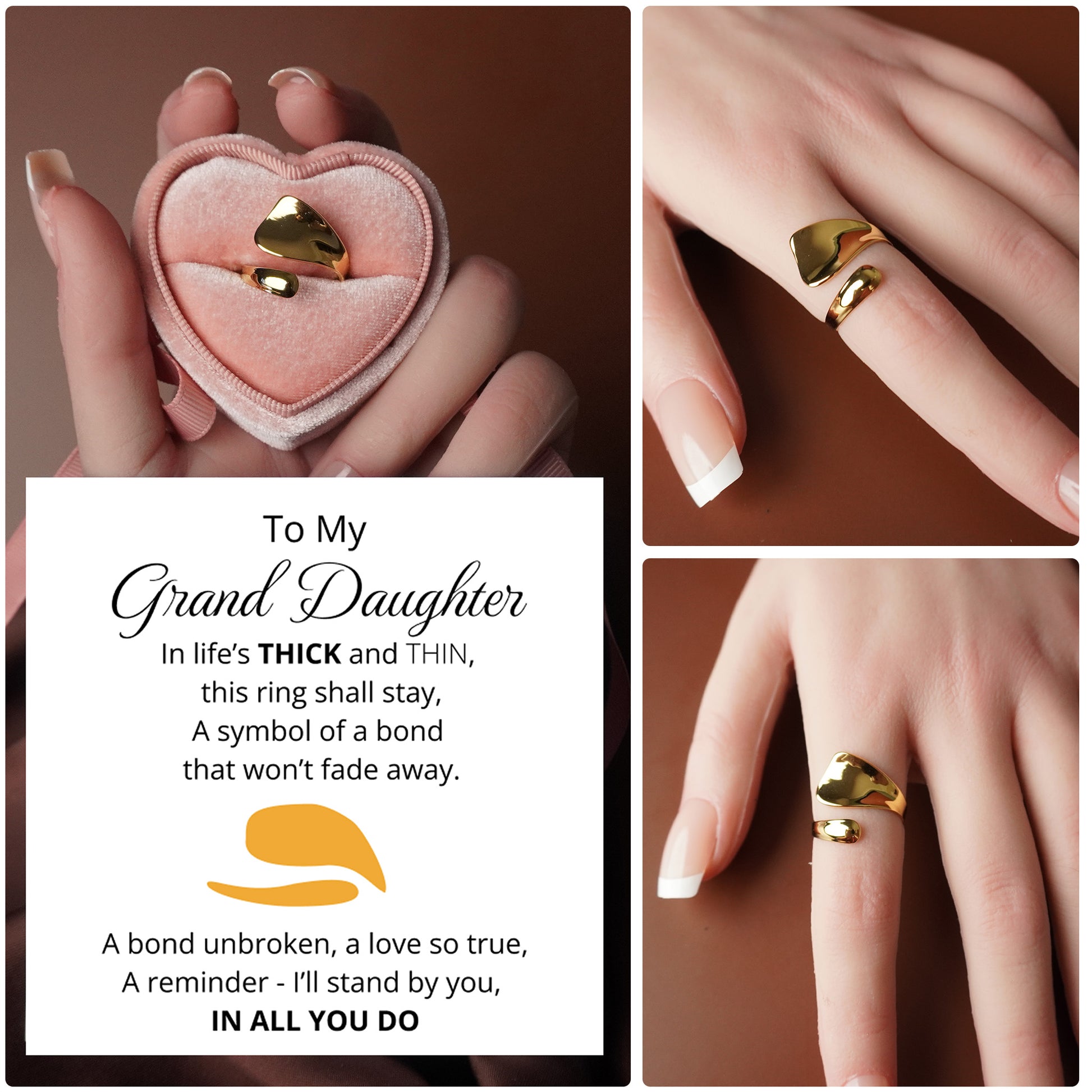 To My Grand Daughter - Unbroken Bond - Through Thick and Thin Chunky Ring