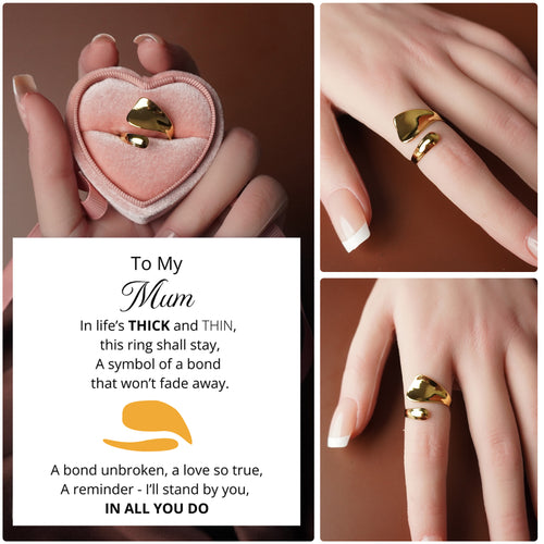 To My Mum - Unbroken Bond - Through Thick and Thin Chunky Ring